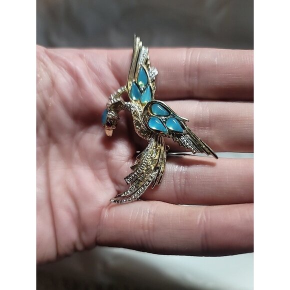 Authentic Vintage Marcel Boucher Phoenix Bird of Paradise Embedded Opal Brooch - Picture 14 of 14